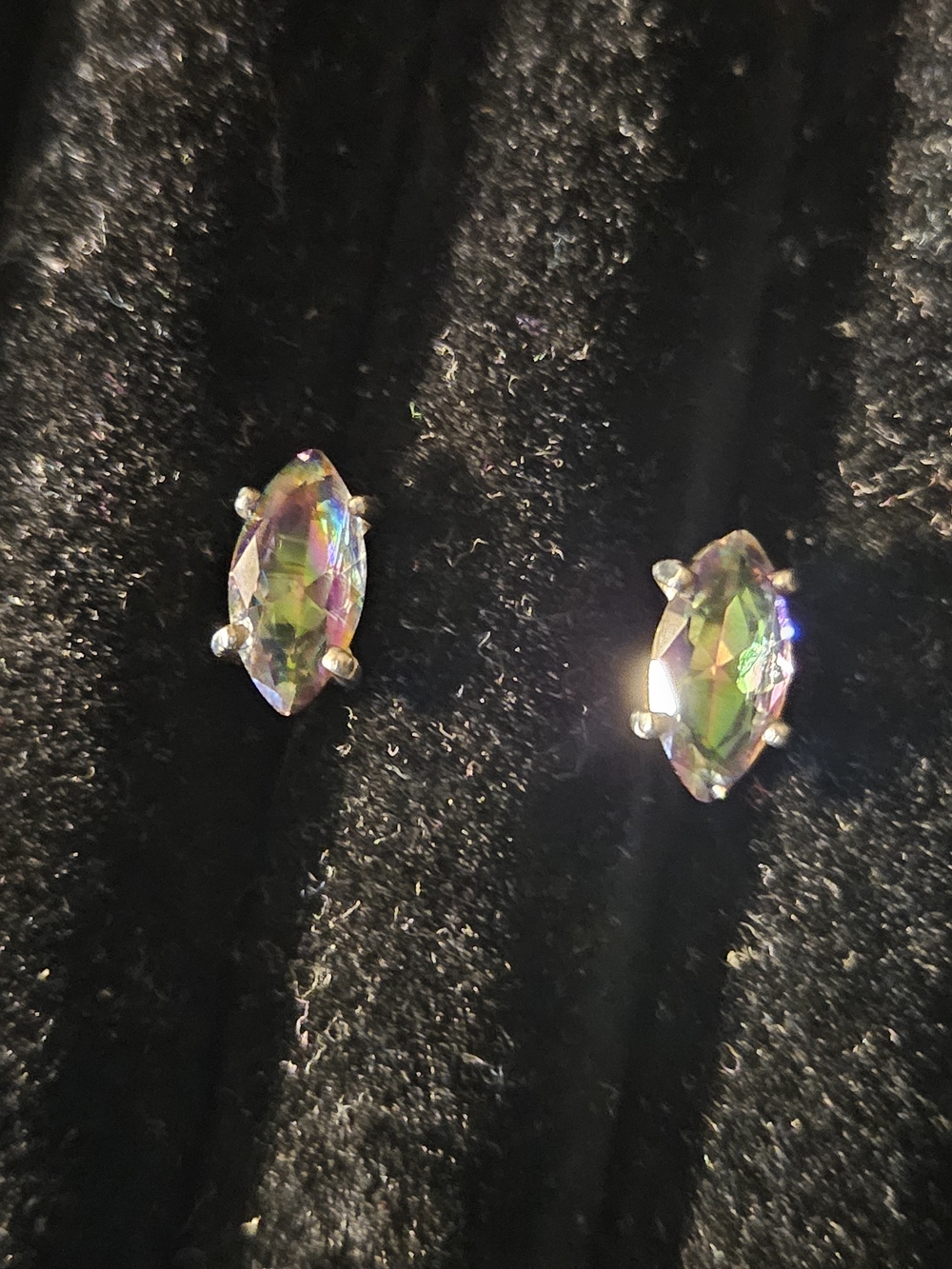 925S Mystic Topaz Marquise Stud Earrings - Iridescent Multi-Color
